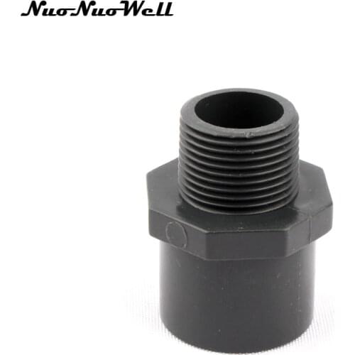 2pcs NuoNuoWell ANSI 3/4" Male Thread PVC Straight Connector Garden Irrigation Aquarium Supply Pipe Adapter Water Tank Fittings