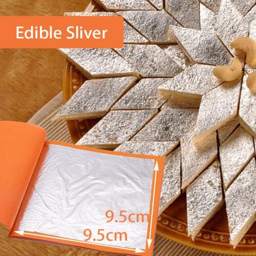 Edible Silver Leaf 99.99% Real Silver Foil 25pcs/booklet 9.5x9.5cm for Cosmetics Food Decoration Arts Crafts Paper Edible Sheets