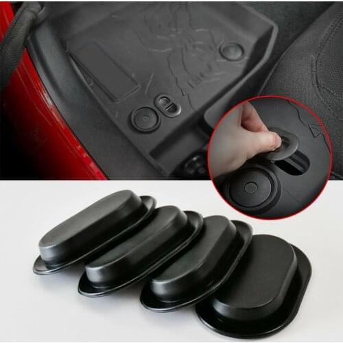 4PCS Pieces Oval Floor Pan Drain Plug For Jeep Wrangler JK JL 2014-2020 Black High Quality Rubber Plug Car Accessories