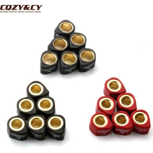 6PC Racing Roller Set Weight 18x14mm 9g 13g For Kymco Agility 125 Downtown Heroism K-Xct Like Movie 125cc 4T Engine Scooter