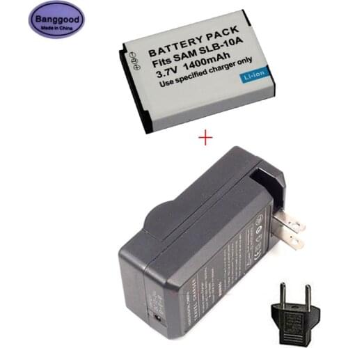 Banggood 3.7V 1400mAh SLB-10A SLB 10A SLB10A Camera Battery for Samsung P800 SL820 WB500 WB550 HZ10W L100 L110 L200 L210 L310W