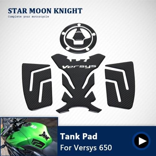 Free shipping 3D Carbon Fiber Tank Gas Cap Pad Filler Cover Fish bone Sticker Decals For KAWASAKI Versys 650 VERSYS650