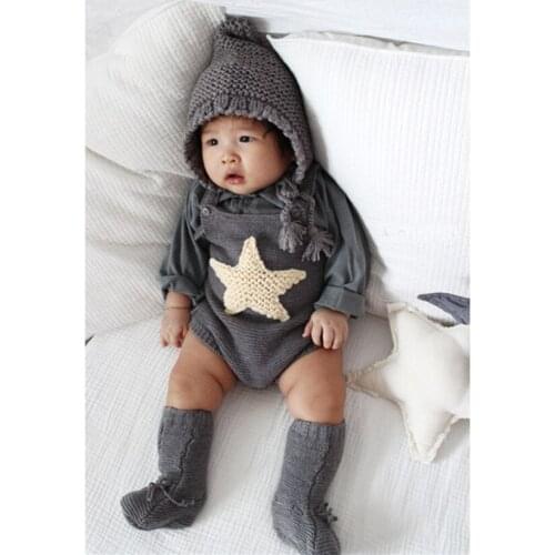 Newborn Baby Bodysuit Knitted Baby Clothes Infant Baby Boys Girls Bodysuit Woolen Cotton Toddler Jumpsuit Overalls For Kids