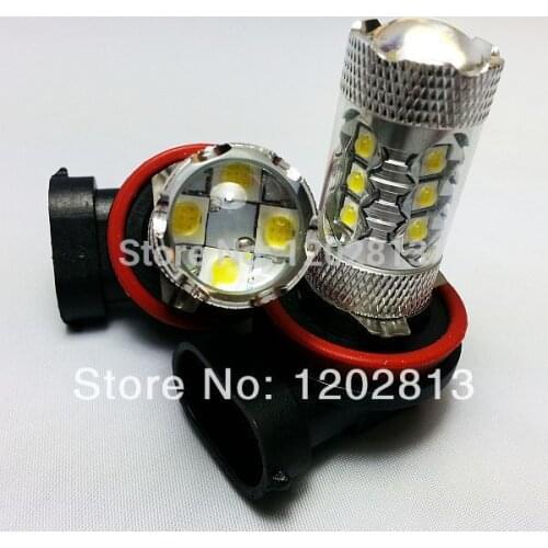 Big Bargain!!!Free shipping 2x H11 WHITE 80W CREE Chips Led HIGH POWER LED Car Fog Bulbs