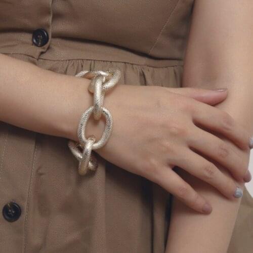 Charms Bracelets for Women Big Chain Bracelet Girl European Rose Gold Color Fashion Jewelry Wholesale Bohemia Armband