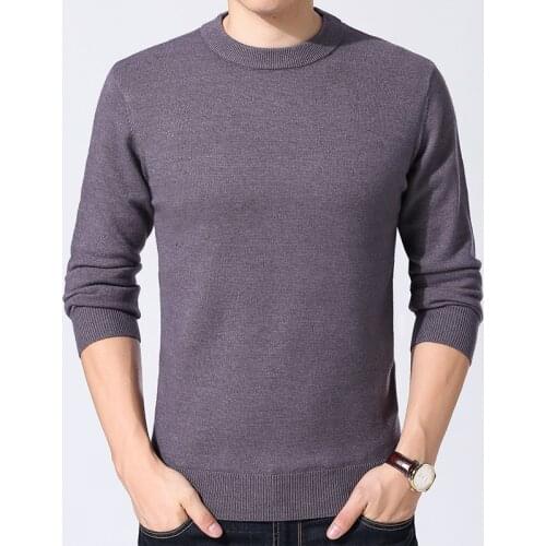 MRMT 2021 Brand Winter Mens Thick Round Neck Sweater Solid Color Wild Sweater Slim Turtleneck Warm for Male Knit Sweater