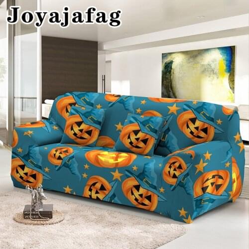 Happy Halloween Pumpkin Sofa Cover Elastic Washable Sectional Couch Covers Stretch 2 Seater Slipcover For Living Room Decor