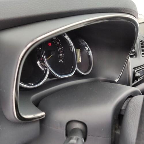 Stainless steel interior dashboard console panel frame cover for Renault Dacia Logan 2 Sandero Stepway II second generation