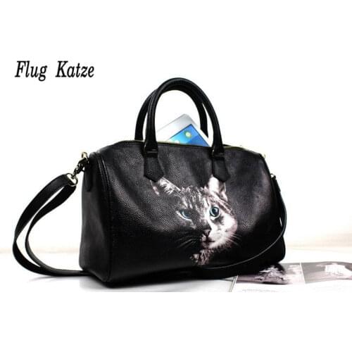 Genuine Leather Cowhide Womens Handbag Animal Print Handbags For Woman 2020 Cross body bag Boston Europe wind pillow