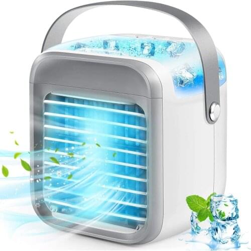 Mini Portable Air Conditioner Air Cooler 3 Modes Personal Space Fan with Handle Home Office Desk Household Gadgets