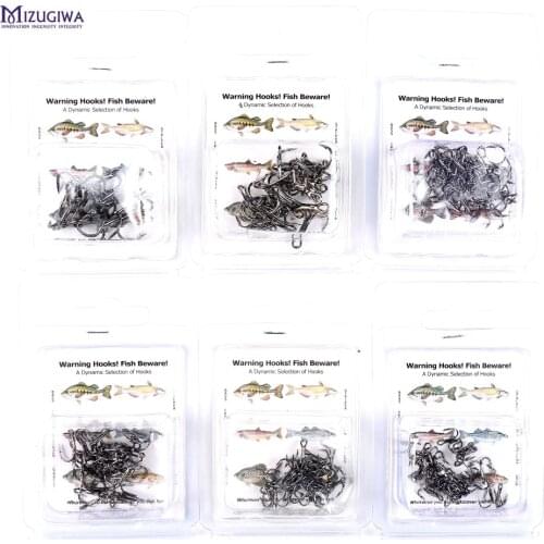 MIZUGIWA Short Shank Treble Hooks Black Nickel Shrimp Jig Hooks Saltwater Soft Bait #2 #4 #6 #8 #10 #12 Fishing Tackle Bass