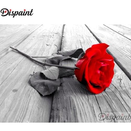 Dispaint Full Square/Round Drill 5D DIY Diamond Painting "Red flower" Embroidery Cross Stitch 3D Home Decor A11534