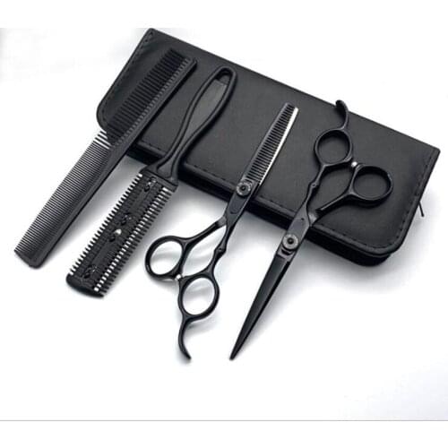 5PCS/Set 6 Inch Hair Cutting Scissors Kit, Stainless Steel Hair Cutting Shears Set Thinning Scissors Hair Scissors Barber Home