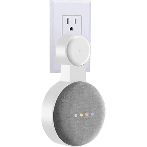 Outlet Wall Mount Holder For Google Home Mini Voice Assistant Cord Management Smart Home Bracket Kitchen Bathroom Audio Stand