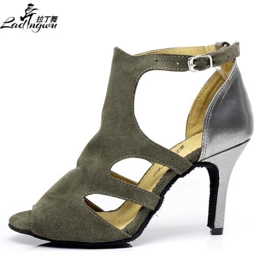 NEW Brand Womens Flannel Latin Dance Shoes Wholesale Spot Party Squre Salsa Daning Shoes High Heels 6cm/7.5cm 8.5cm