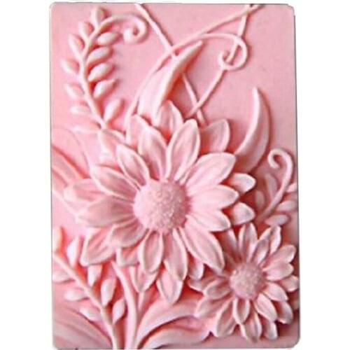 New Daisy Shape Soap Silicone Mold DIY Handmade Soap Craft Making Supplies Rectangle Sunflower Mould Soap 95g