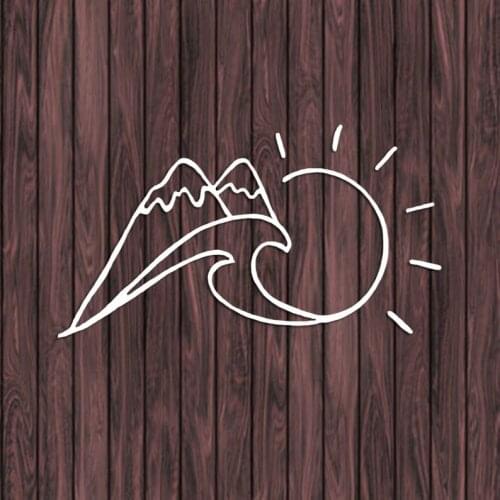 NEW Mountains And The Sun Car Decal Decal Car Styling Motorcycle Body Cool Covers Black/Silver