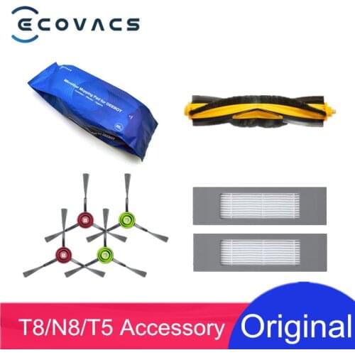 Original ECOVACS T8 Accessory Parts Main/Side Brush Filter Mops for Deebot T8 AIVI T8 Max 920 950 T5 Series Optional