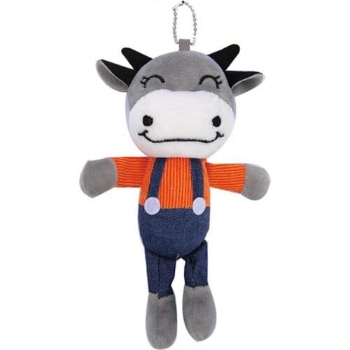 2021 Ox Year Cartoon Cow Plush Doll Pendant Stuffed Toy Keychain Handbag Pendant Kids Toys Gifts