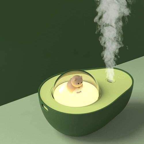 Portable Humidifier USB Wireless Avocado Aroma Diffuser 1200mAh Battery Powered Air Humidificador with Atmosphere Lamp for Home