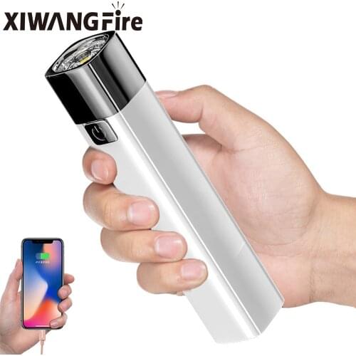 Q5 Flashlight Power Bank Flashlight Multi-function USB Rechargeable Mini Portable LED Light 3 Lighting Modes torch lighter