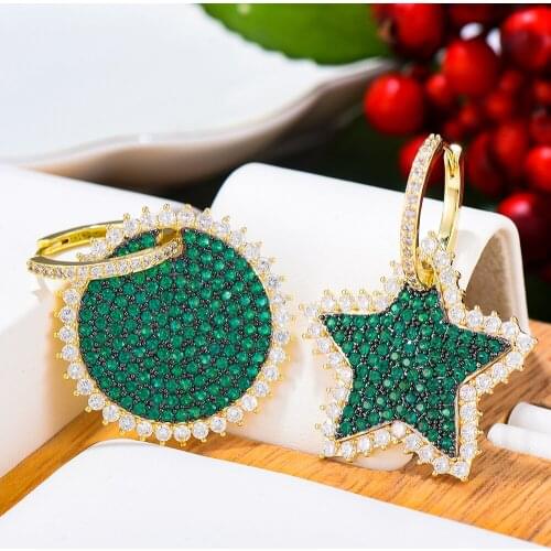 SORAMOORE Bridal Wedding Luxury Sun Star Pendant Drop Earrings Zircon CZ Dubai Bridal Earring Bohemian Hot New High Quality