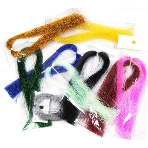 9 Colors Mixed Flashabou/ Holographic Tinsel, Flash, Jig, Lure Making,Fly Tying, Fishing Material