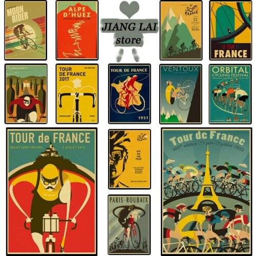 Sports Riding Cycling competition Bike classic movie Vintage Paper Poster Wall Painting Home Decoration 42X30 CM 30X21 CM
