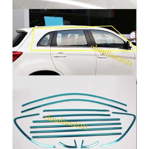 Steel Full frame sill Window Pillars Cover Trim For 2009-2020 Mitsubishi Outlander Sport/ASX (12PCS)
