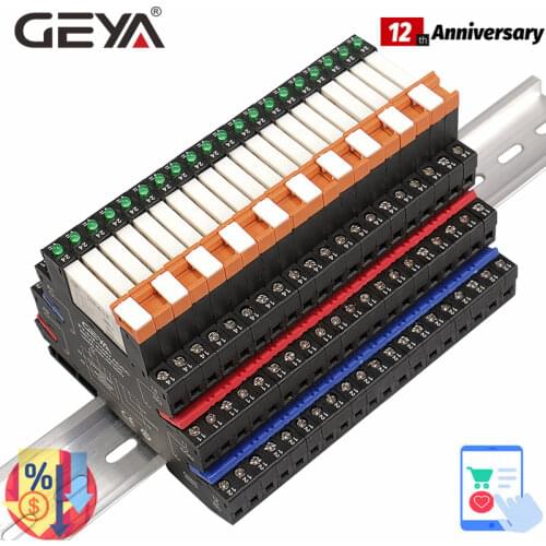 1PCS GEYA 6.2mm Slim Relay with Socket HF-41F Integrated PCB Mount Power Relay With Relay Holder 12V 24V 230V