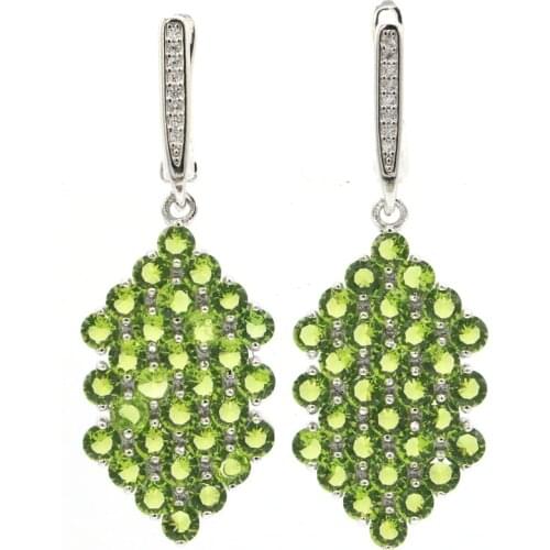 43x26mm Special Created Garnet Big Round 18mm 18g Rich Blue Violet Tanzanite CZ Gift For Womans Silver Earrings