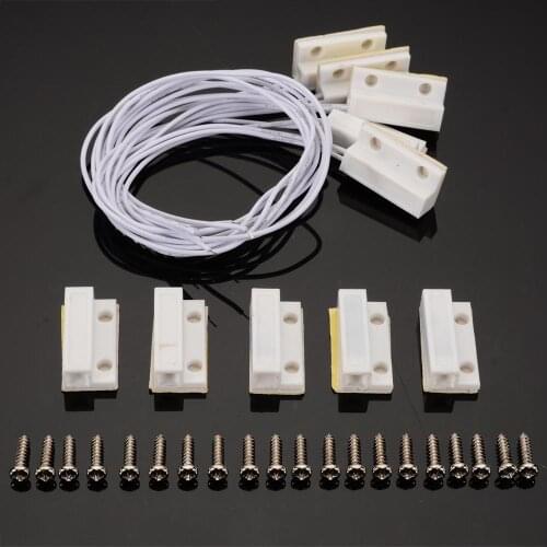 5 Pairs Recessed Door Alarm Window Contact Wire Magnetic Switch Sensor Home Alarm System Magnet Sensor Tools