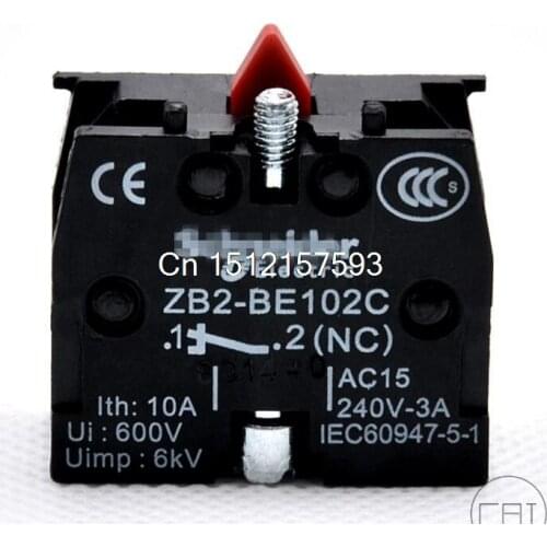 XB2 Contact Block Telemecanique ZB2-BE101C Normally Open NO ZB2-BE101C NC Pushbutton Joystick Switch Replaces TELE 10A 600V
