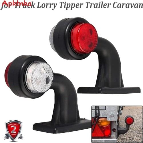 Apktnka 6LED Clearance Elbow Rubber Light Trailer Truck Position Parking Outline 12V 24V Side Marker Lights White Red Rear Lamps