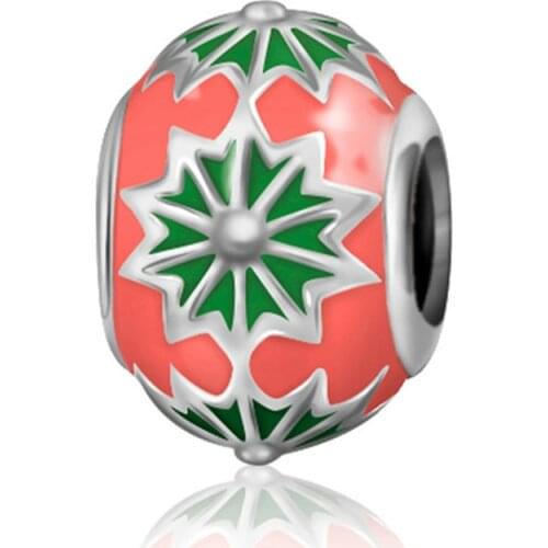NEW 100% 925 Sterling Silver Charm Enamel Colored Bead Fit DIY Bracelet Fashion Ladies Gift Jewelry Factory Wholesale 1261-1280