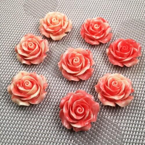 10Pcs Synthetic Coral engraving Flower shape Punch loose beads isolation bead for Jewelry making DIY necklace accessories