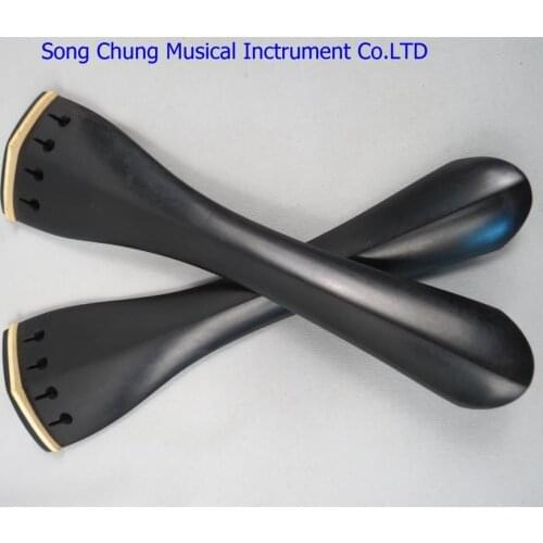 2pcs Ebony cellio tailpieces 4/4 with tail gut,beautiful boxwood ornament