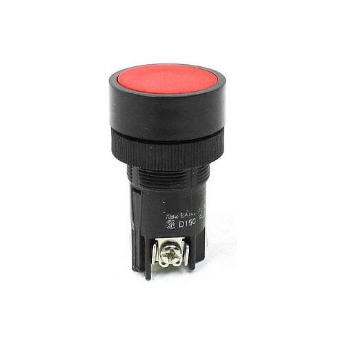220-250V Volts 3A Red Flat Top 3 Screw Terminals Momentary SPDT Button Switch