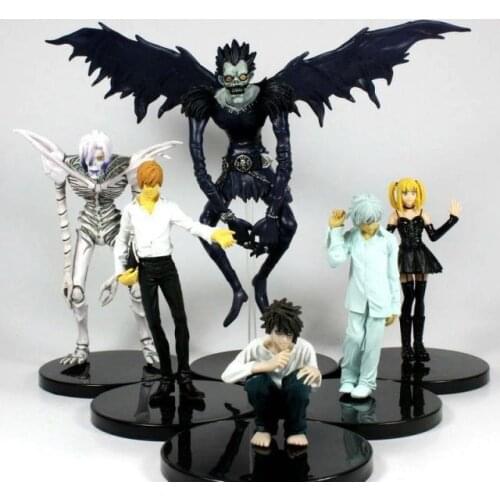 6pcs/lot Anime Death note Bleach Figure toy Ryuuku kira Light Yagami PVC base collectible model toys