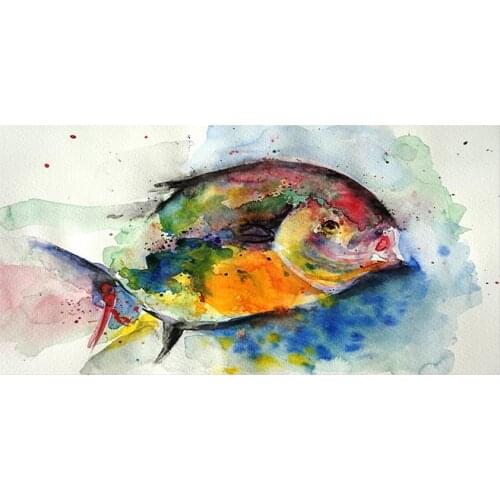 Abstract Fish Painting Wild Animals Canvas Painting Scandinavia Posters and Prints Cuadros Wall Art Pictures For Living Room