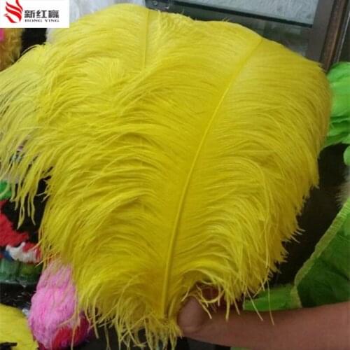 Big pole 10 PCS natural yellow ostrich feather 65-70 cm/26-28 inches ostrich feather for wedding decorations high quality plume