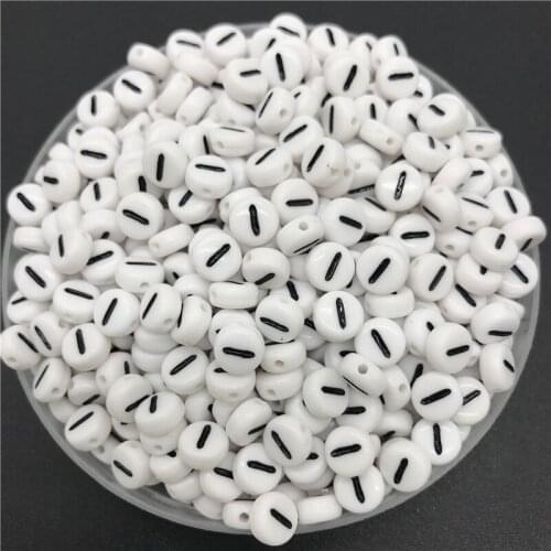 100pcs 7mm Letter Beads Oval Shape Letter I Charms DIY Beads For Bracelet Necklace Jewelry Making