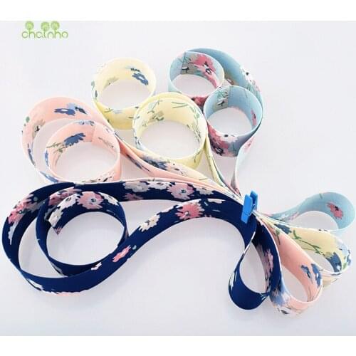 Chainho,5 Yard/Piece,Floral Series,Cotton Belt Ribbon,High quality,For Diy Handmade Gift Craft Packing&Hair Accessories Material