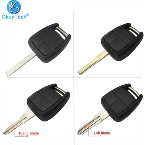 OkeyTech for Opel Key Shell Case 2 Button with Lamp Hole Uncut Blank HU100/HU43/HU46/YM28 Blade for Astra Vectra Zafira G-M OP4