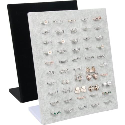 Black/Gray Velvet display Case Jewelry Ring Displays Stand Board Holder Storage Box Plate Organizer 20*10*23CM