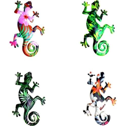 Metal Gecko Wall Decor Inspirational Sculpture Home Garden Decoration Outdoor