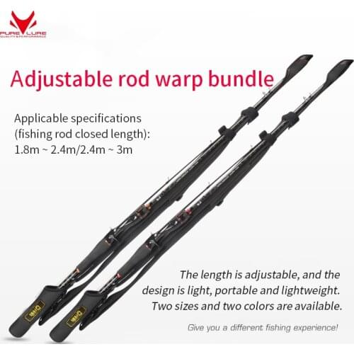 PURELURE Lure rod holder with elastic velcro lure rod warp bundle rod belt