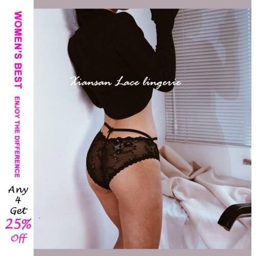 French Women Underwear Thin Strips Ballet Strap Bow Sexy Seamless Hollow Lace Panties Female Transparent Girls Briefs vs pink