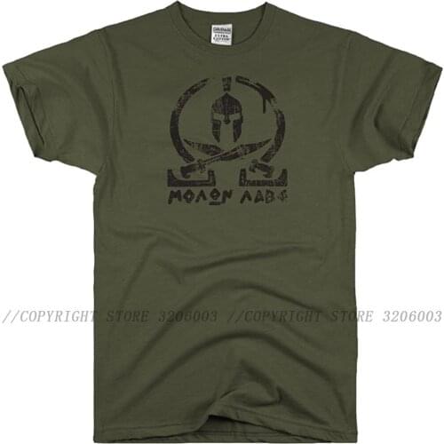 100% Cotton T-shirts Mens Tops Molon Labe Come and Take It Them T Shirt Cool Logo Tee Shirts