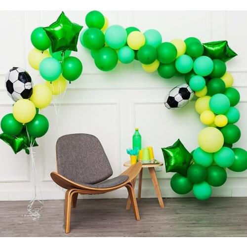 Football Theme Party Decoration Balloon Set Green Yellow Latex Balloon 18inch Football Balloon Man Boy Birthday Party Balloon